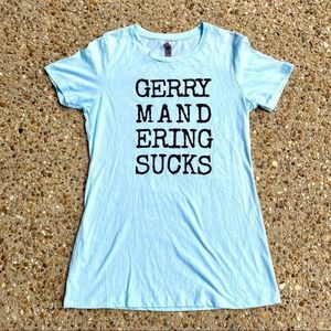 Political Gerrymandering Sucks Blue Tee Shirt Size  L